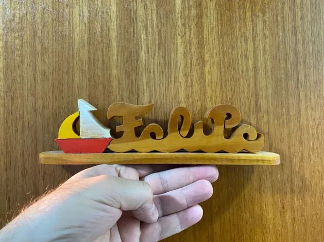 Placa decorativa nome Felipe para porta de quarto