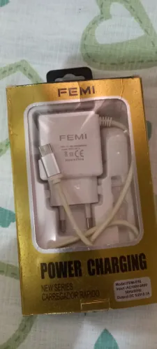 Carregador de celular tipo C duas USB