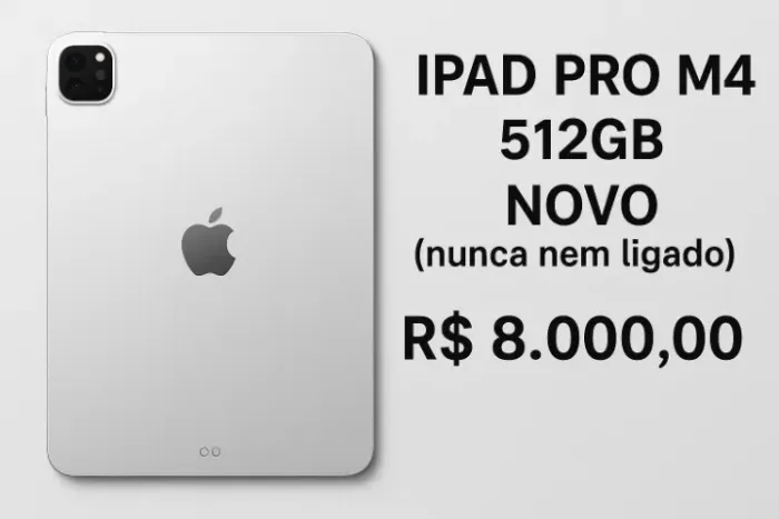 iPad Pro M4 512GB NOVO - R$6.500