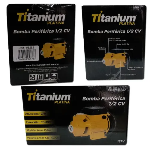 Bomba periférica aquapulse 1/2cv - 127v 27m 37l/min - Titanium Platina