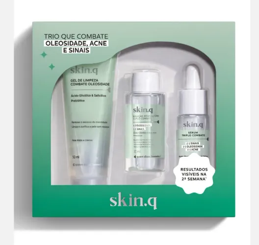 Kit Skin.q - Combate Oleosidade, Acne e Sinais