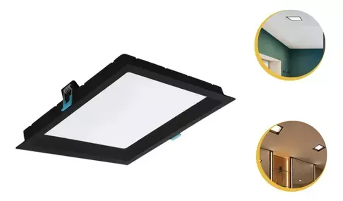 Painel Plafon Embutir Quadrado Recuado Led 24w Bivolt 