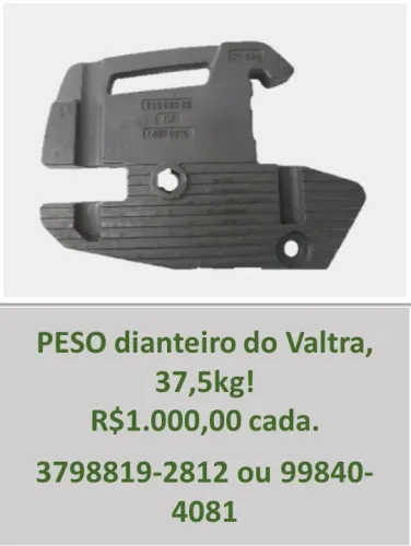 Peso Dianteiro do Valtra, 37,5kg