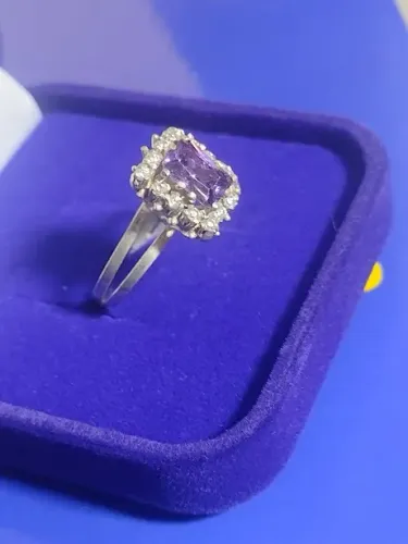 Anel Feminino Prata 950 Pedras Zircônias Todos as Cores 
