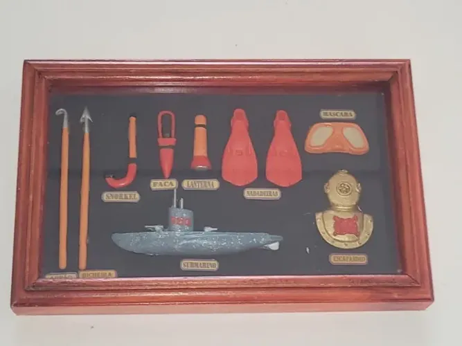 quadro de acessórios para mergulho - decoração náutica