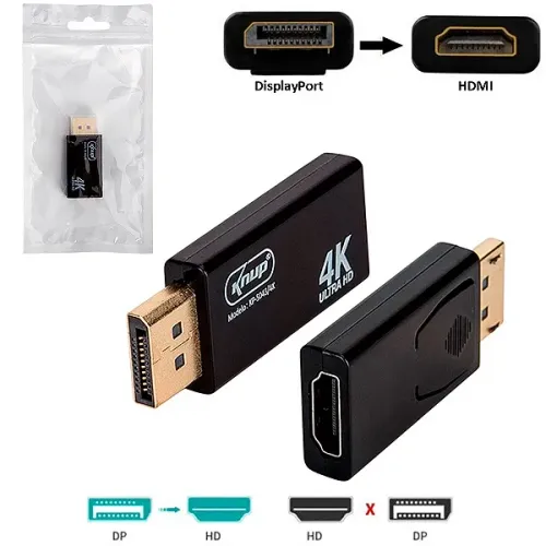 Cabo Conversor Displayport (Macho) Para HDMI (Fêmea) 4K x 2K - Knup 