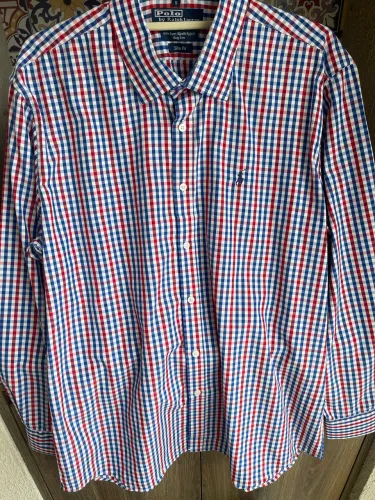 Camisa Ralph Lauren cetim nova quadriculada nunca usada tamanho G slim 