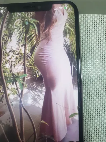 Vestido longo com Lycra bege dourado