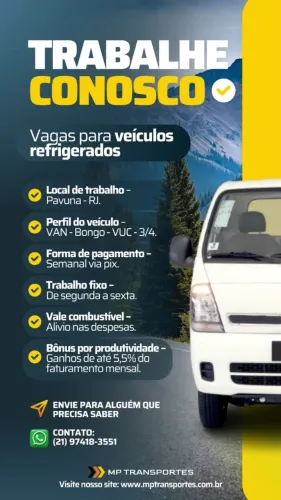 Estamos agregando veículos refrigerados 