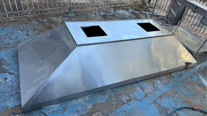 Coifa Industrial em inox 3,00 x 1,20 completa 