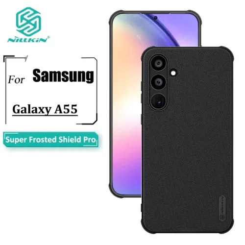 Capa Nillkin Super Frosted Shield Pro Samsung Galaxy A55 5G - PRETA NOVA PC+TPU