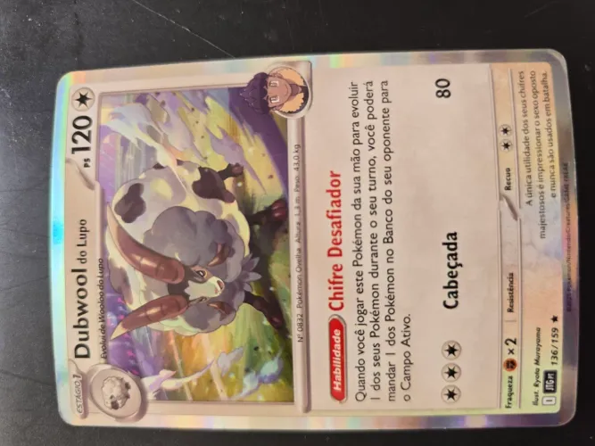 Carta Pokemon Dubwoll do lupo 136/159 Foil