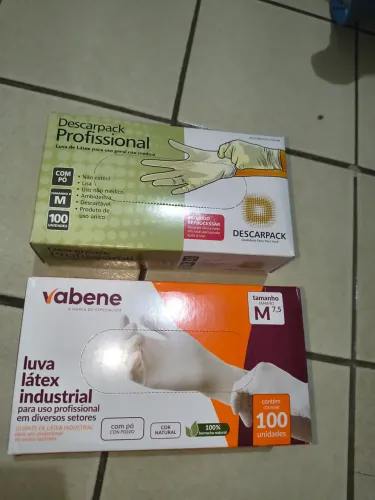 Luvas descartáveis M com pó 