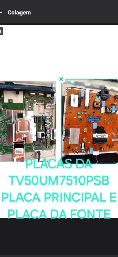 Vendo duas placas eletrônicas da TV 50UM7510PSB- Placa principal e a placa da fonte 