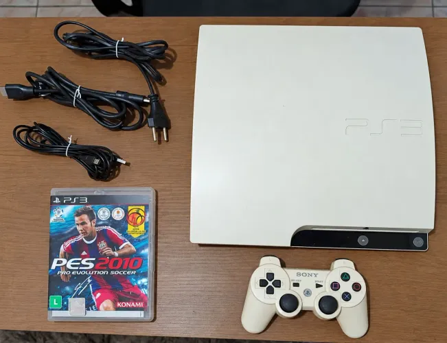 PlayStation 3 Slim Branco Raridade - Console + Controle Original