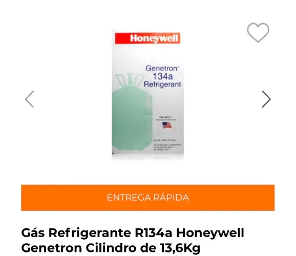 Gás Refrigerante R134a Honeywell Genetron Cilindro de 13,6Kg