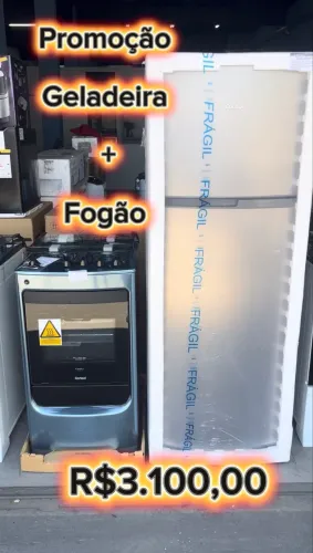 Geladeira Consul 333 Litros Inox e Fogão Consul 4 bocas inox