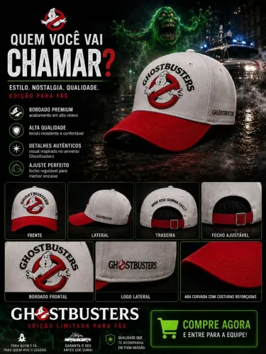 Bone Caça Fantasma Ghostbuster anos 80 e 90