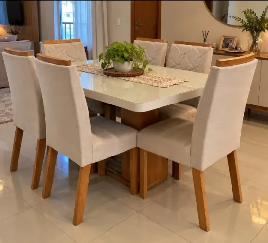Mesa de Jantar Acompanha 6 Cadeiras (Produto Novo)