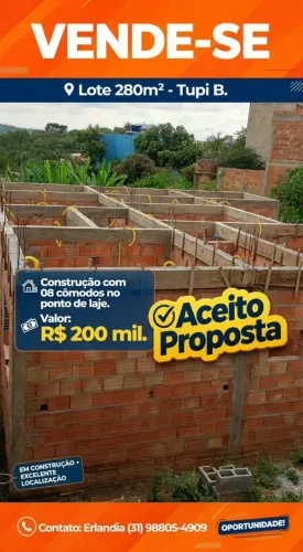 VENDO UM LOTE COM UMA CONSTRUÇÃO DE 08 CÔMODOS,NO MIRANTE DO TUPI