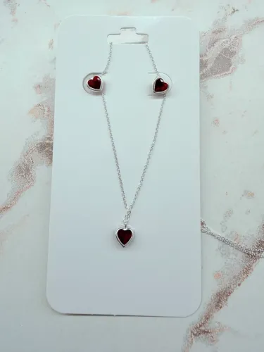 Colar Ponto de Luz Vermelho (Com Brincos ou sem)