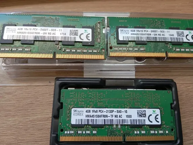 Memória RAM DDR4 4G para notebook, kit com 3pentes