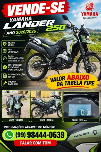 Yamaha Lander 250 connected 2026/2026 Abaixo da tabela Fipe