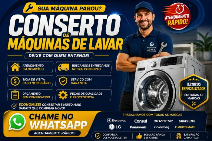CONSERTO ESPECIALIZADO EM MÁQUINAS DE LAVAR 