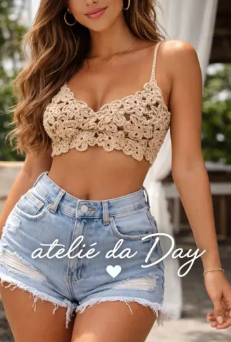 Top Crochê Flor