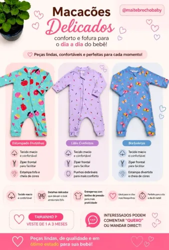 Kit Macacões Bebê Menina