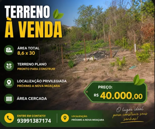 Terreno próximo a nova Moaçara 