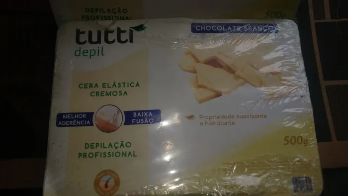 Cera em barra depilatoria de chocolate branco tutti depil 