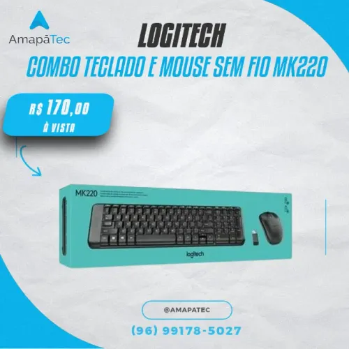 Kit Teclado E Mouse Sem Fio Logitech Mk220