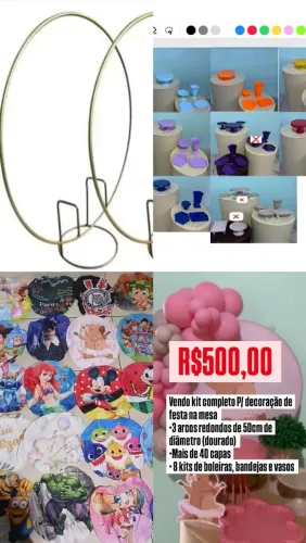 Kit completo para decoração de festa na mesa