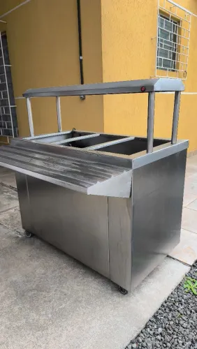 Balcão inox aquecido