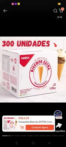 Casquinha de sorvete marvi