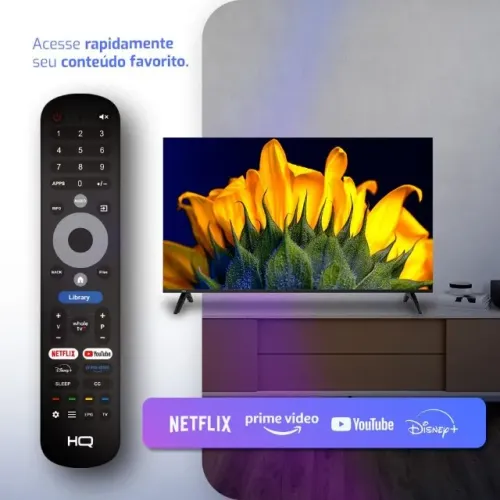 Smart TV HQ QLED 50 Polegadas HQ-QLED50SM 4K Wi-Fi Bluetooth, Dolby Audio, 3 HDMI