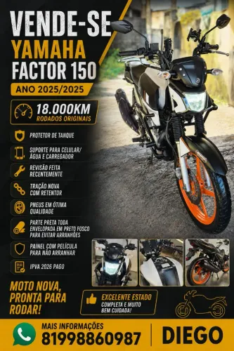 Factor 150 2025 pouco rodada leia o anuncio