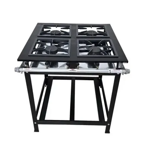 Fogão Industrial Cefaz 4 Bocas Alta Pressão Kit mangueira Perfil 5 30X30
