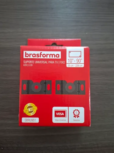 Suporte Brasforma Fixo Universal para TV LED, LCD, Plasma, 3D e Smart TV de 10" a 71"