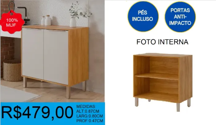 Balcão de 0.80- compre hoje e receba em até 72 horas 