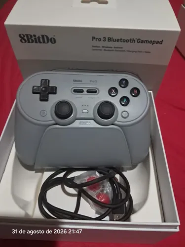 Controle 8BitDo Pro 3 Bluetooth Cinza Switch Android PC