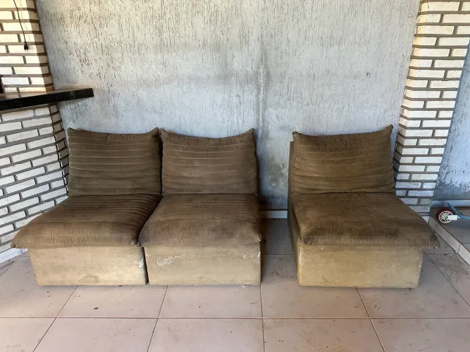 Sofá Modular 3 Lugares (Estilo Gomos) - Ideal para Varanda / Área de Lazer