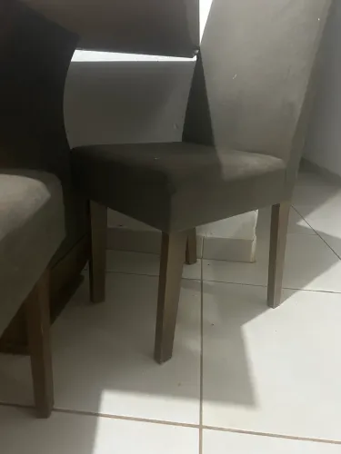 Conjunto Sala de Jantar 6 Lugares Retangular Tampo em Vidro e MDF Saron Yescasa 