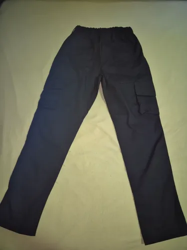 Calça Cargo Preta Com Cós Elástico