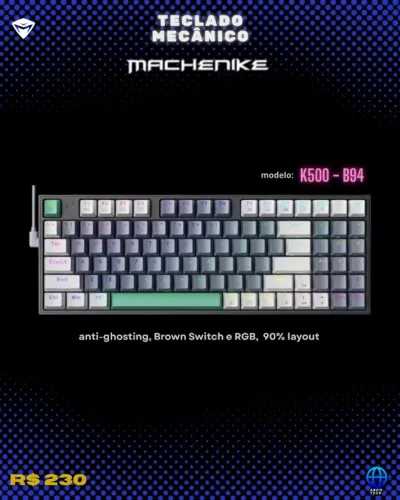 Teclado Mecânico da machenike / RGB / Anti-ghosting (lacrado)