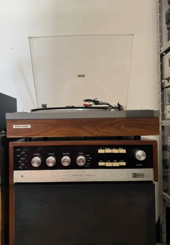 Raro amplificador da gradiente transistor stereo 50 vintage + toca disco pioneer pl-112d