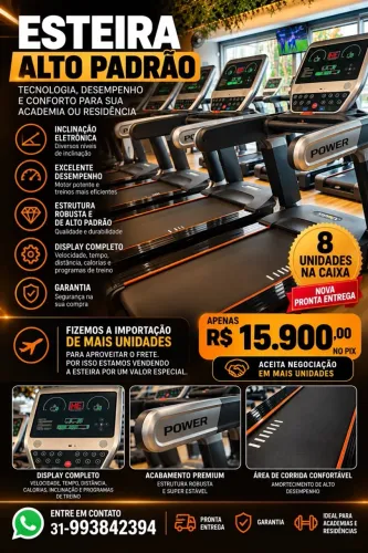Esteira nova moderna com inclinação