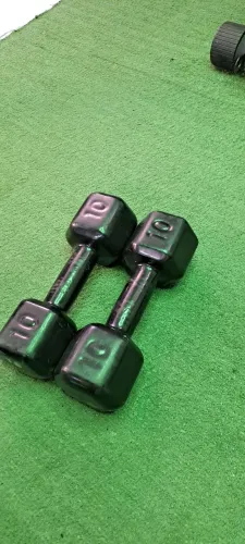 Par halter sextavado 10kg+10kg emborrachado