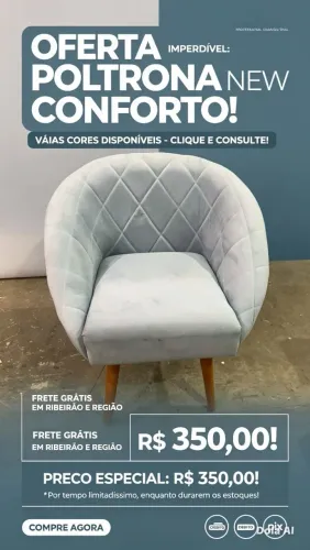 Poltrona Decorativa Moderna - Conforto e Estilo para sua Casa - Apenas R$ 350,00